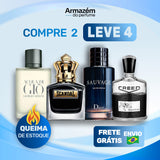 4 Perfumes Masculinos (100ml) - Scandal | Sauvage | Giorgi Armani | Creed (5 Anos Armazém do Perfume)