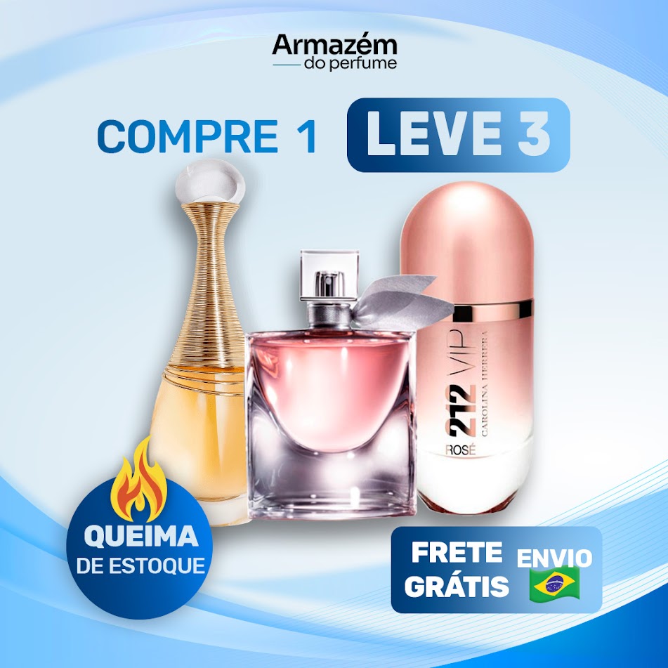3 Perfumes Femininos TESTER (100ml) - 212 VIP Rosé | La Vie est Belle | Jadore (5 Anos Armazém do Perfume)