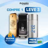 3 Perfumes Masculinos (100ml) - 1 Million | 212 MEN | 212 VIP Black (5 Anos Armazém do Perfume)