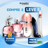 5 Perfumes Femininos (100ml) - Scandal | La vie est belle | 212 Vip rosé | Good Girl | Flower by Kenzo (5 Anos Armazém do Perfume)