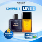 2 Perfumes Masculinos TESTER (100ml) - Bleu de Chanel | Azzaro Pour Homme (5 Anos Armazém do Perfume)